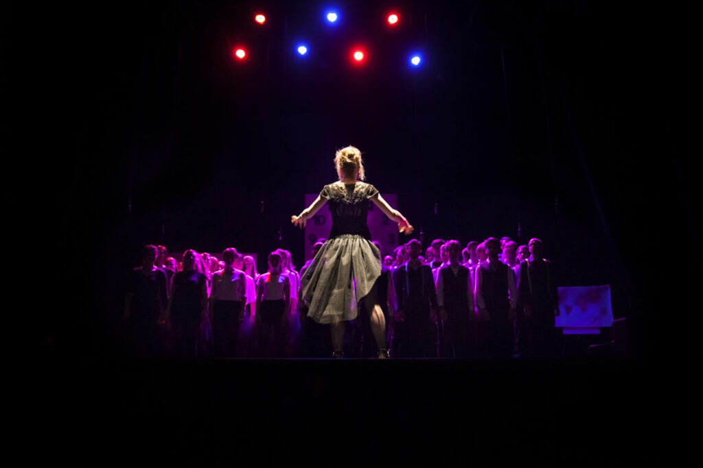 Spectacle Electrogenese, de la chorale universitaire de Nancy, Salle Poirel, 2018. Photographié par Alice Meyer